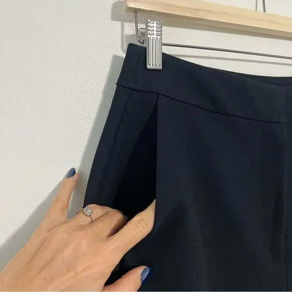 Abercrombie & Fitch High Rise Cuffed Tailored Straight Pants - Black Size 28R - Picture 6 of 8